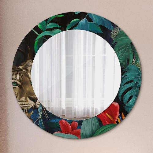 Spiegel - Mirror zum Wandspiegel Schlafzimmer – Schminkspiegel- Dschungel Wald- Ø60cm