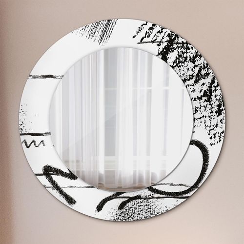 Spiegel - Mirror zum Wandspiegel Schlafzimmer – Schminkspiegel- Graffiti Muster- Ø60cm