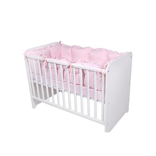 Lorelli Babybett-Nestchen 4-teilig rundum, Babybett 120 x 60 cm, 100% Baumwolle rosa