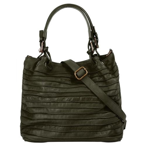 Shopper SAMANTHA LOOK, Damen, Gr. B/H/T: 38cm x 30cm x 13cm onesize, grün (dunkelgrün), Leder, Taschen, echt Leder, Made in Italy