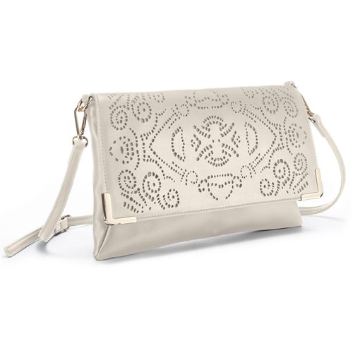 Umhängetasche VIVANCE, Damen, Gr. B/H: 30cm x 19cm, beige (hellbeige), Lederimitat, unifarben, Taschen, Clutch, Abendtasche, Minibag, Handtasche, Schultertasche VEGAN