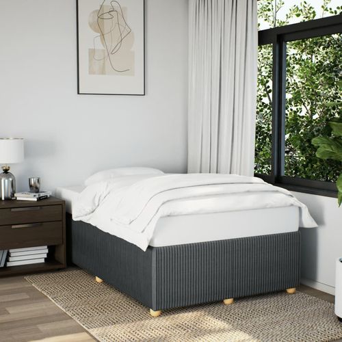 Bettgestell ohne Matratze Dunkelgrau 120x190 cm Stoff