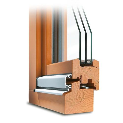 fensterversand.com Fenster, Holz, Profil Classic 68, Lärche Hell 325, 510x510 mm, festverglast, individuell konfigurieren