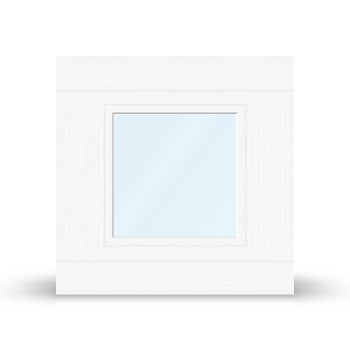 fensterversand.com Holz Alu Fenster, Idealu classicline IV68, Kiefer Weiß, Aluschale Außen Weiß, 510x510 mm, einteilig, festverglast, nach Maß