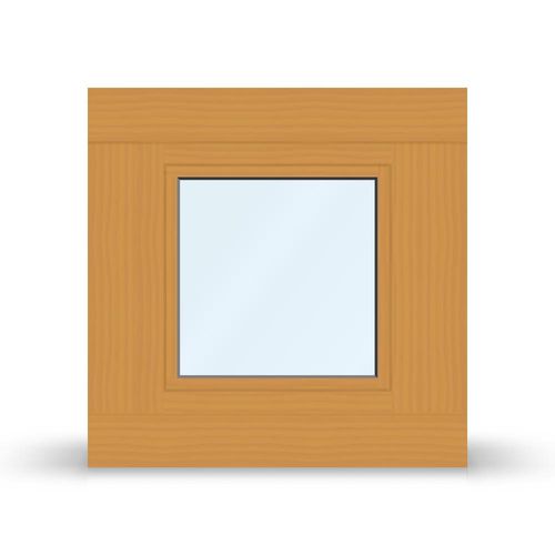 fensterversand.com Holz Aluminium Fenster Anthrazit, Ideal Plano, Kiefer Hell 325, Aluschale Anthrazitgrau RAL 7016, 510x510 mm, einteilig, festverglast