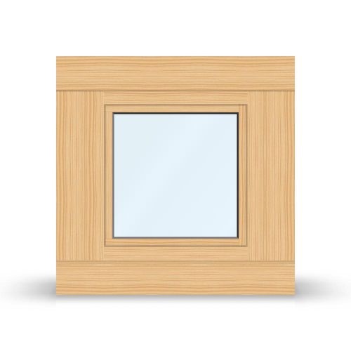fensterversand.com Fenster Holz Alu, Idealu Trendline IV 68, Kiefer nativa, Aluschale Weiß, 510x510 mm, 1-teilig, festverglast, individuell konfigurieren