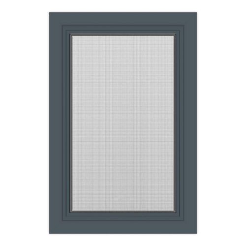 Fenster in Anthrazit mit Fliegengitter, PVC, aluplast IDEAL® 4000, Spannrahmen Grau, Fiberglasgewebe Grau, individuell konfigurieren