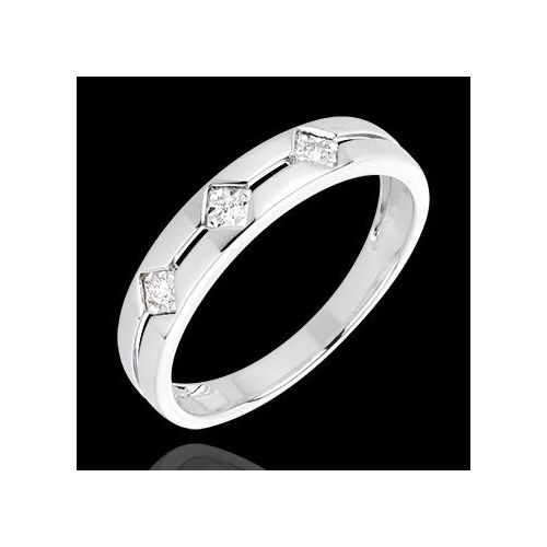 Edenly Diamantring Trilogie Raute WeiÃŸgold