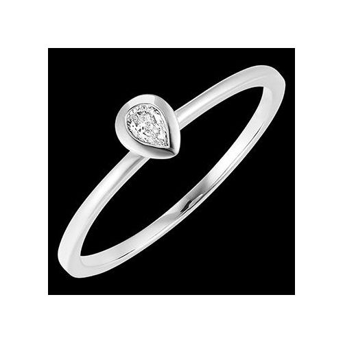 Edenly Ring FraÃ®cheur - Birne - 9 Karat WeiÃŸgold mit Diamant