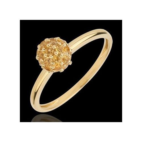 Edenly Ring Paradiesvogel - Kugel - Gelbgold und gelber Citrin