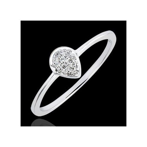 Edenly Ring Vielfalt - Kostbarer Tropfen - 18 Karat WeiÃŸgold und Diamanten