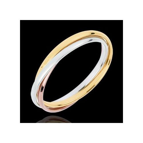 Edenly Trauring Saturn Rotation - Kleines Modell - Dreierlei Gold, 3 Ringe