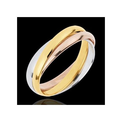Edenly Trauring Saturn Rotation - Mittleres Modell - Dreierlei Gold, 3 Ringe