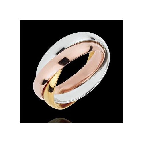 Edenly Trauring Saturn Rotation - GroÃŸes Modell - Dreierlei Gold, 3 Ringe