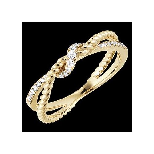 Edenly FraÃ®cheur Ring - Goldene Schleife - 9 Karat Gelbgold mit Diamanten