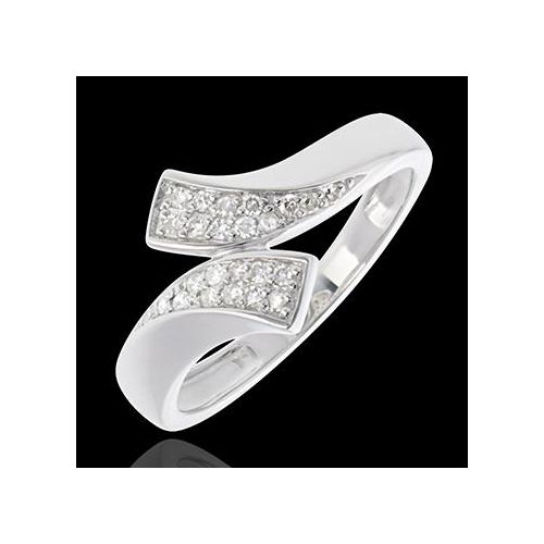 Edenly Diamantring Kostbares Band in Weissgold - 24 Diamanten