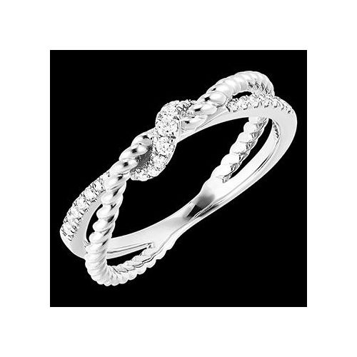 Edenly FraÃ®cheur Ring - Goldene Schleife - 18 Karat WeiÃŸgold mit Diamanten