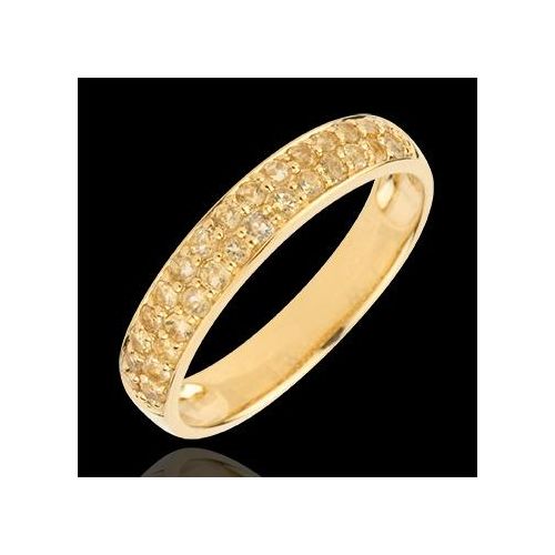 Edenly Ring Paradiesvogel - Zweierreihe - Gelbgold und Gelber Citrin