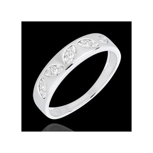 Edenly Diamantring BlÃ¤tter in WeiÃŸgold