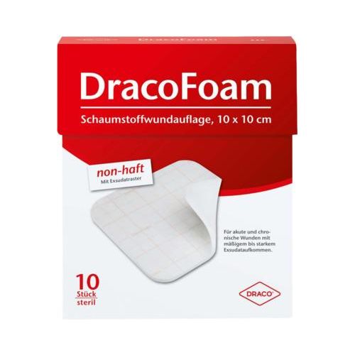 DRACOFOAM Schaumstoff Wundauflage 10x10 cm 10 St