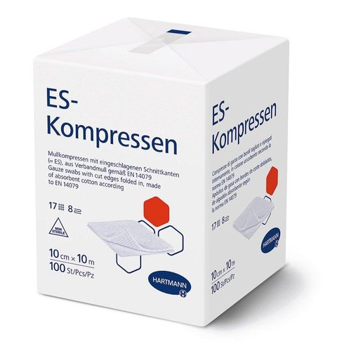 ES-KOMPRESSEN unsteril 10x10 cm 8fach 100 St
