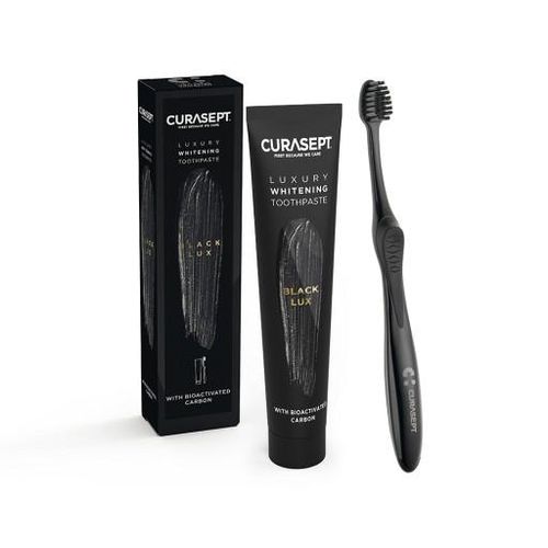 CURASEPT LUXURY WHITENING BLACK Zahnpasta+Zahnbü. 75 ml