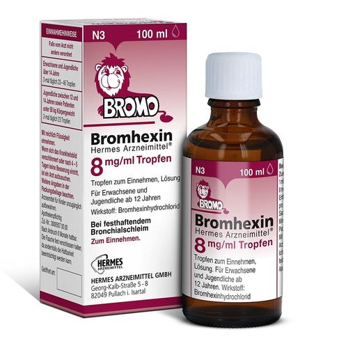BROMHEXIN Hermes Arzneimittel 8 mg/ml Tropfen 100 ml