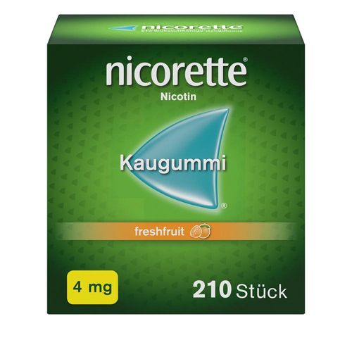 nicorette 4mg Nikotinkaugummi freshfruit zur Rauchentwöhnung 210 St