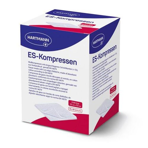 ES-KOMPRESSEN steril 7,5x7,5 cm 12fach Großpackung 10X10 St