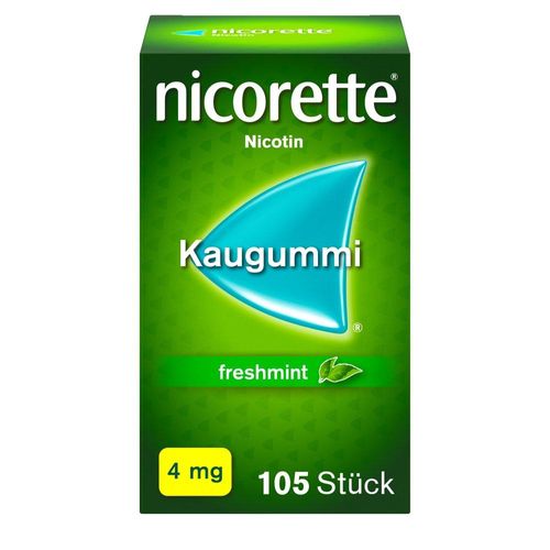 nicorette 4mg Nikotinkaugummi freshmint zur Rauchentwöhnung 105 St