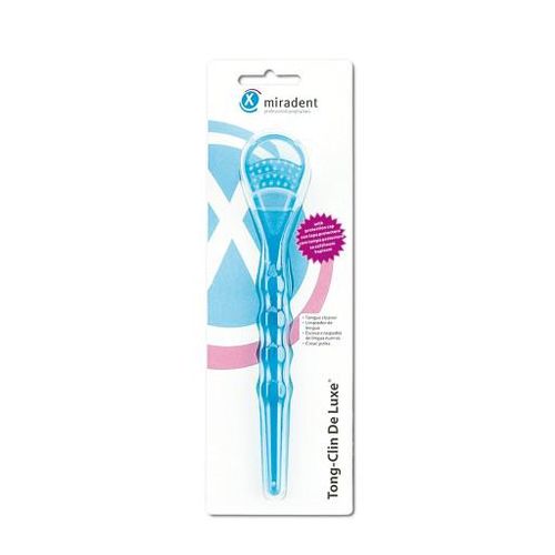 MIRADENT Zungenreiniger Tong-Clin de Luxe blau 1 St