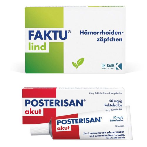 POSTERISAN Akut Salbe 25g +FAKTU lind Hämorrhoidenzäpfchen10 1 St