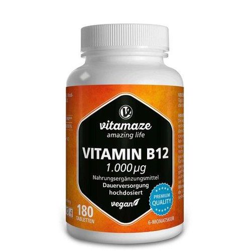 VITAMIN B12 1000 µg hochdosiert vegan Tabletten 180 St