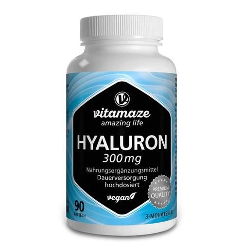 HYALURONSÄURE 300 mg hochdosiert vegan Kapseln 90 St