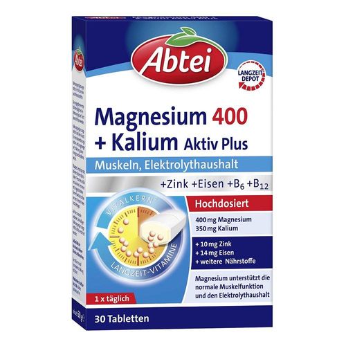 Abtei Magnesium 400 + Kalium Aktiv Plus Tabletten 30 St