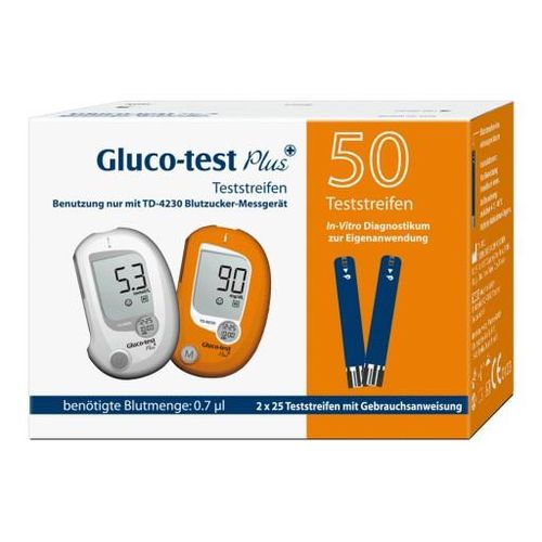 GLUCO TEST Plus Blutzuckerteststreifen 50 St