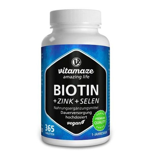 BIOTIN 10 mg hochdosiert+Zink+Selen Tabletten 365 St