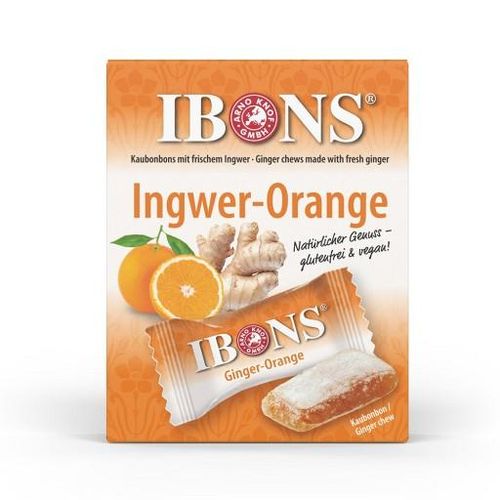 IBONS Ingwer Orange Box Kaubonbons 60 g