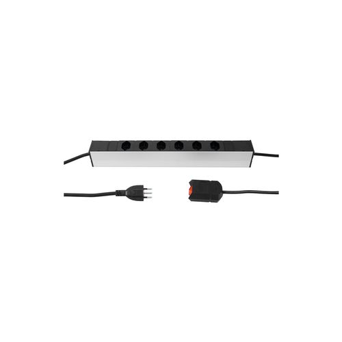 Steckdosenleiste »STEFFEN 19 6x T13, Silber«, (Kabellänge 3 m)