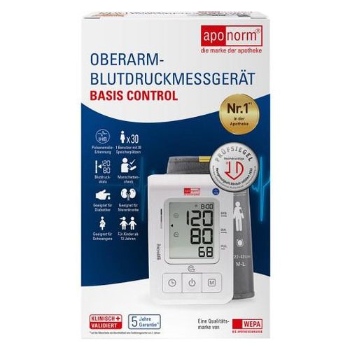 APONORM Blutdruckmessgerät Basis Control Oberarm 1 St