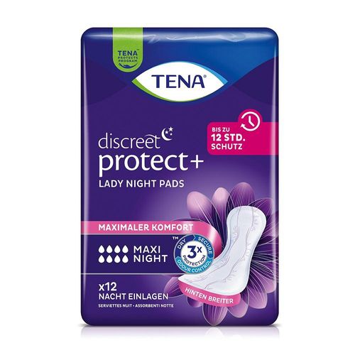 TENA LADY Discreet Inkontinenz Einlagen maxi night 6X12 St