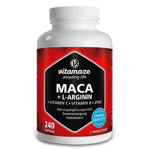 MACA 4:1 hochdosiert+L-Arginin Kapseln 240 St