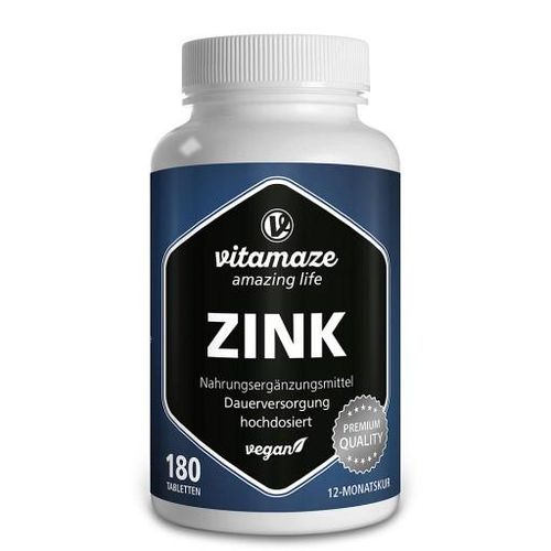 ZINK 25 mg hochdosiert vegan Tabletten 180 St