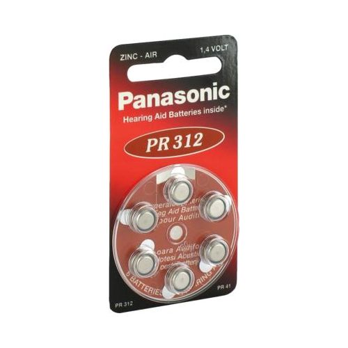 BATTERIEN f.Hörgeräte Panasonic PR312 6 St