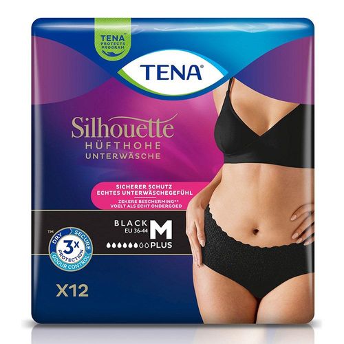 TENA SILHOUETTE Plus M black Inkontinenz Pants 2X12 St