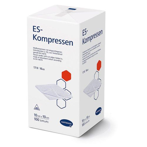 ES-KOMPRESSEN unsteril 10x10 cm 16fach 100 St