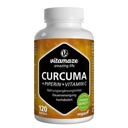 CURCUMA+PIPERIN+Vitamin C vegan Kapseln 120 St