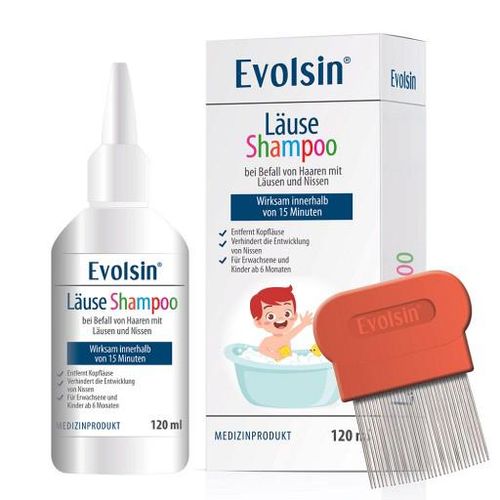 EVOLSIN Läuseshampoo mit Läusekamm 120 ml