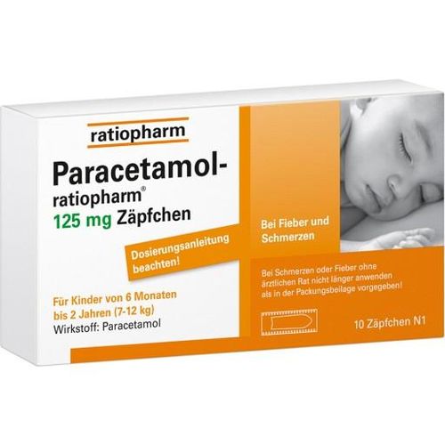 PARACETAMOL-ratiopharm 125 mg Zäpfchen 10 St