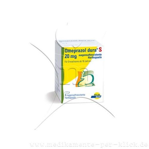 OMEPRAZOL dura S 20 mg magensaftresist.Hartkapseln 7 St